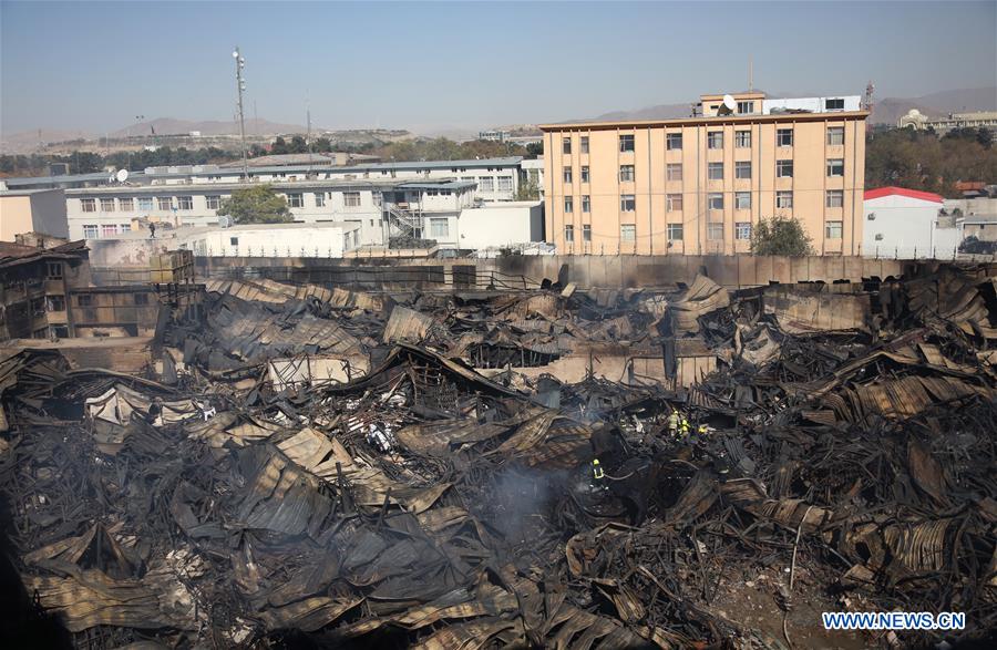 AFGHANISTAN-KABUL-MARKET-FIRE