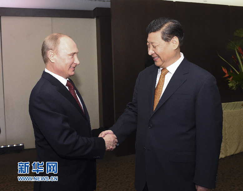 7月14日，國家主席習近平在巴西福塔萊薩會見俄羅斯總統(tǒng)普京。新華社記者李學仁攝