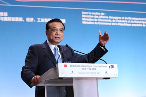 李克強總理2日在中法工商峰會演講時表示，中法建交50年來，兩國關系積累了寶貴經驗，未來50年的中法關系將更燦爛輝煌。中國政府網